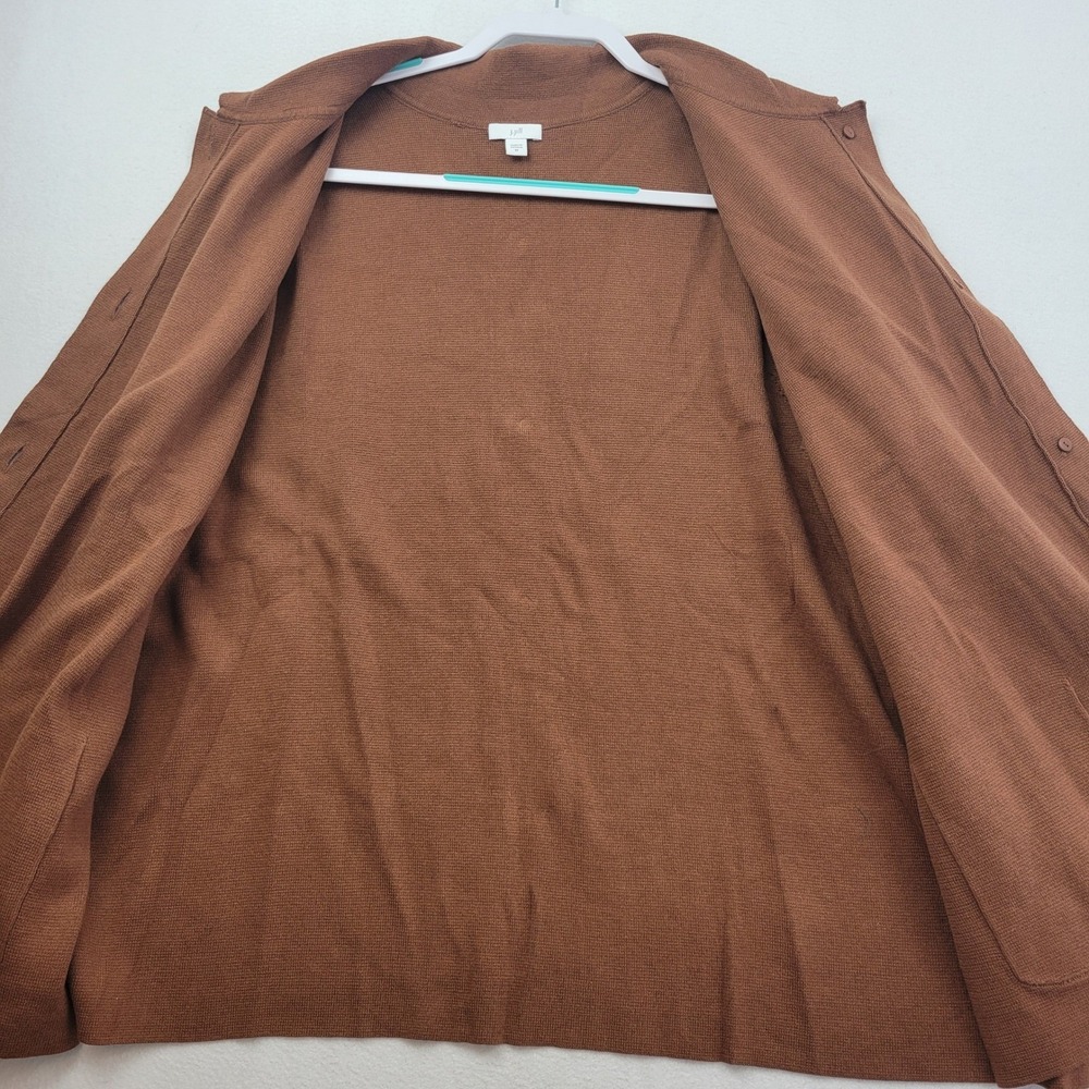 J Jill Cardigan Sweater Size 3X Double-Knit Nutmeg Brown Button Front Academia - Picture 2 of 14